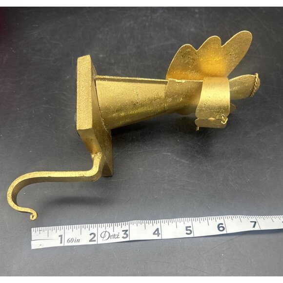 Pier One Gold Metal Angel w/ Star Christmas Stocking Holder Hanger Set Of 2 - Picture 7 of 8